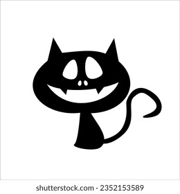 Halloween Cat Icon Vektor. Symbol-Illustration vorhanden. Hallowen Silhouette