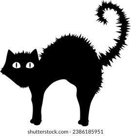 Halloween cat illustration logo design