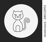 halloween cat line icon