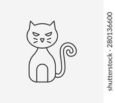 halloween cat line icon