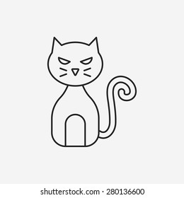halloween cat line icon