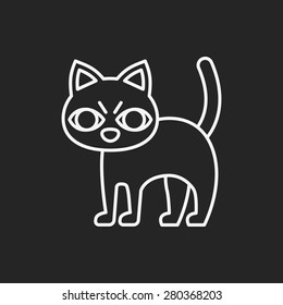 halloween cat line icon