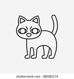 halloween cat line icon