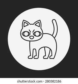 halloween cat line icon