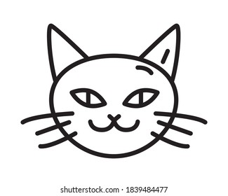 halloween cat line style icon vector illustration design