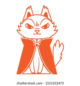 halloween cat mascot with dracula costume vector illustration design