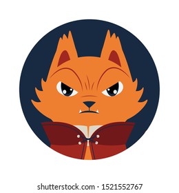 halloween cat mascot with dracula costume vector illustration design