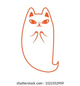 halloween cat mascot with ghost costume vector illustration design