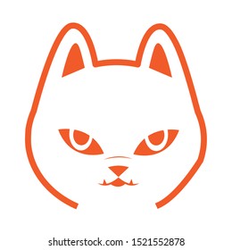 halloween cat mascot head seasonal icon vector illustration design