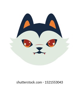 halloween cat mascot head seasonal icon vector illustration design