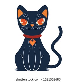 halloween cat mascot seasonal icon vector illustration design