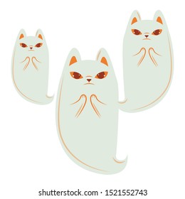 halloween cat mascot seasonal icon vector illustration design