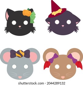 Halloween Cat and Mouse Paper Mask
