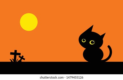 Halloween Cat at Night time