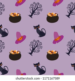halloween cat pattern background