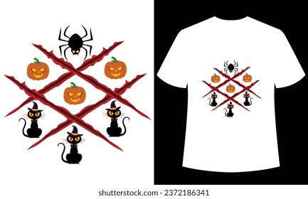 halloween cat pumpkins vector t-shirt design template. This t-shirt is designed for Halloween  lover.  this t-shirt can be the best gift for Halloween  lover.