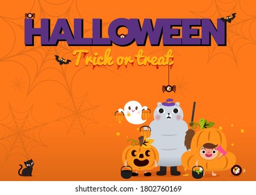 Halloween cat set icon vector illustration on gray background and Black tall hat