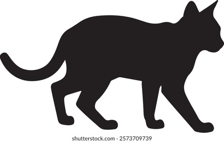 A Halloween cat silhouette vector
