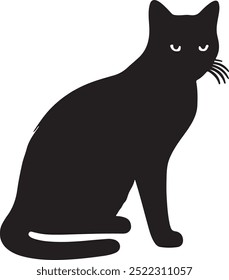 Halloween cat silhouette vector art illustration