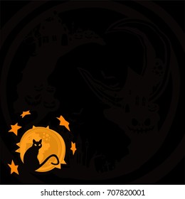 halloween cat and star background