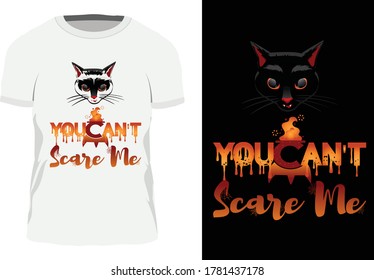 Halloween cat t Shirt Design, Vector Graphic, illustration. High quality vector t-shirt design. Cat head devil t-shirt design. Beautiful and eye catching vector.