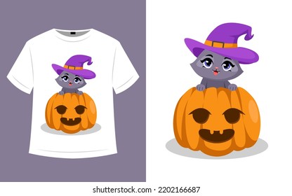 Halloween cat t shirt design