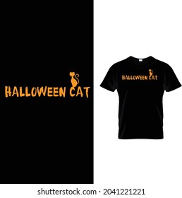 Halloween cat t shirt desing