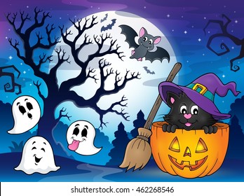 Halloween cat theme image 4 - eps10 vector illustration.