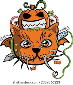 Halloween cat - Vektorhalloween