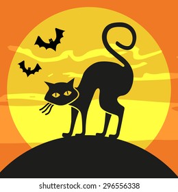 Halloween Cat, vector illustration