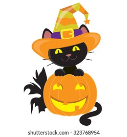 Halloween cat vector illustration