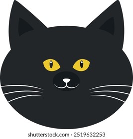 Halloween Cat with yellow eyes vector illustration design