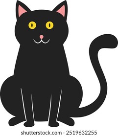 Halloween Cat with yellow eyes vector illustration design