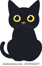 Halloween Cat with yellow eyes vector illustration design