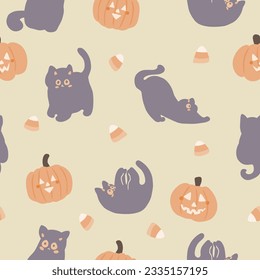 Halloween Cats, Candy, Jack O Lantern Pattern