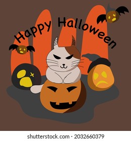 Halloween Cats Costume Party. Illustration and vector elements of group of cats in halloween costumes