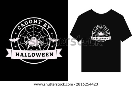 Halloween Caught Spider Web Graphic Design TShirt Mockup