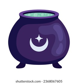 halloween cauldron alchemist illustration isolated