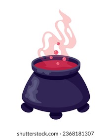 halloween cauldron alchemist illustration isolated