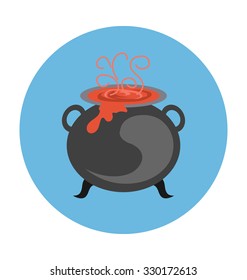 
Halloween Cauldron Colored Vector Icon
