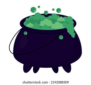 halloween cauldron elixir icon flat isolated