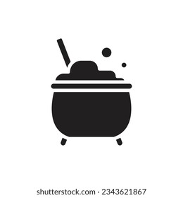 Halloween Cauldron Filled Icon Vector Illustration