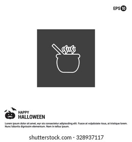 Halloween cauldron icon. Halloween line inverse icon elements collection.  simple minimal, flat, solid, mono, monochrome, plain, contemporary style. Vector illustration web internet design elements