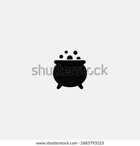 Halloween Cauldron Icon – Witch’s Magic Pot Silhouette Vector Illustration for Spooky Potions, Haunted Themes, and Creepy Designs