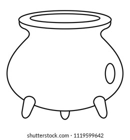Halloween cauldron icon. Outline halloween cauldron vector icon for web design isolated on white background