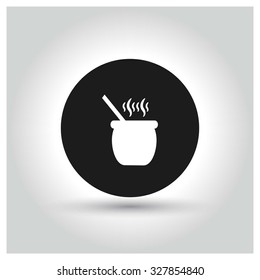 Halloween cauldron icon. Halloween pictogram elements collection.  simple minimal, flat, solid, mono, monochrome, plain, contemporary style. Vector illustration web internet design elements