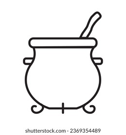 halloween cauldron icon vector isolated