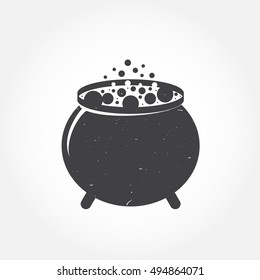 Halloween cauldron icon. For web design, banner, flyer, mobile and application interface, also useful for infographics. Halloween cauldron isolated on white background.