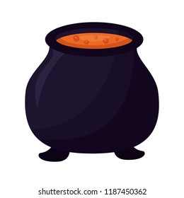 halloween cauldron isolated icon