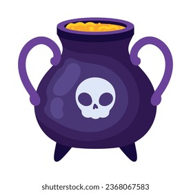 halloween cauldron isolated illustration vector